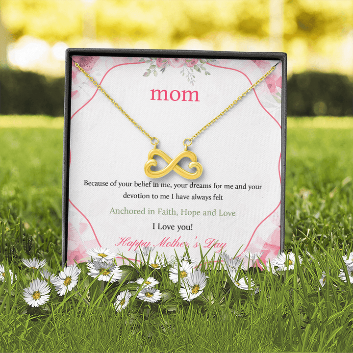 Message Card Mother day -final Infinity Heart Necklace