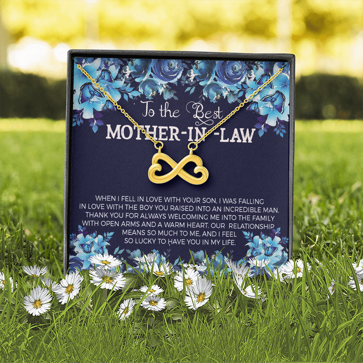 Message mother in law Infinity Heart Necklace