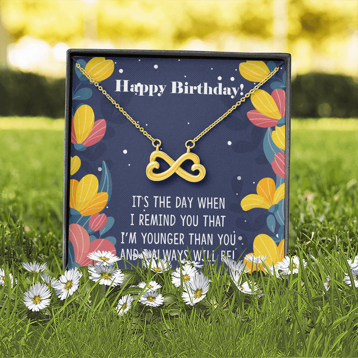 Siblings Birthday Infinity Heart Necklace