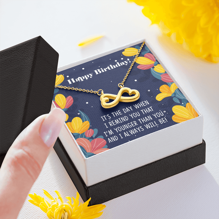 Siblings Birthday Infinity Heart Necklace