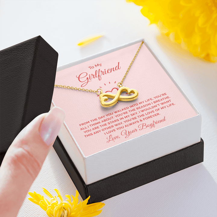 To My Girlfriend - From the day you walked into my life Infinity Heart Necklace