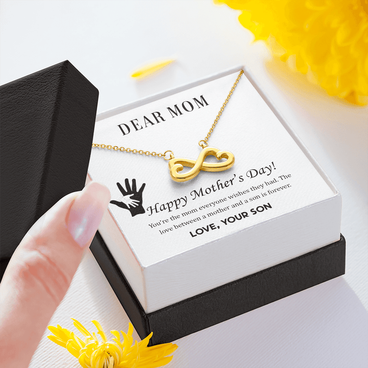 Happy Mothers day mom Infinity Heart Necklace