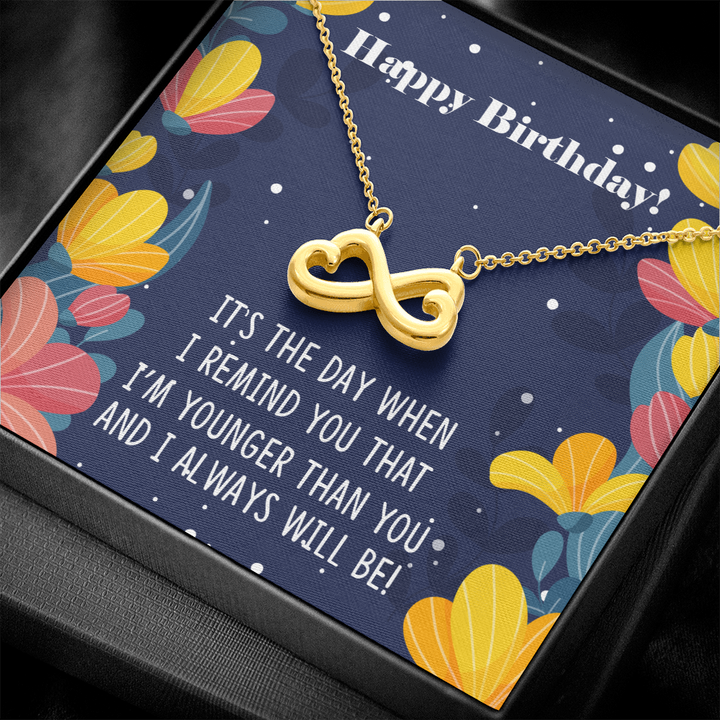 Siblings Birthday Infinity Heart Necklace