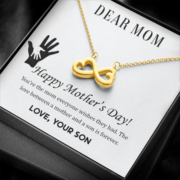 Happy Mothers day mom Infinity Heart Necklace