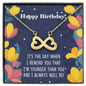 Siblings Birthday Infinity Heart Necklace