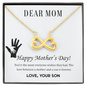 Happy Mothers day mom Infinity Heart Necklace