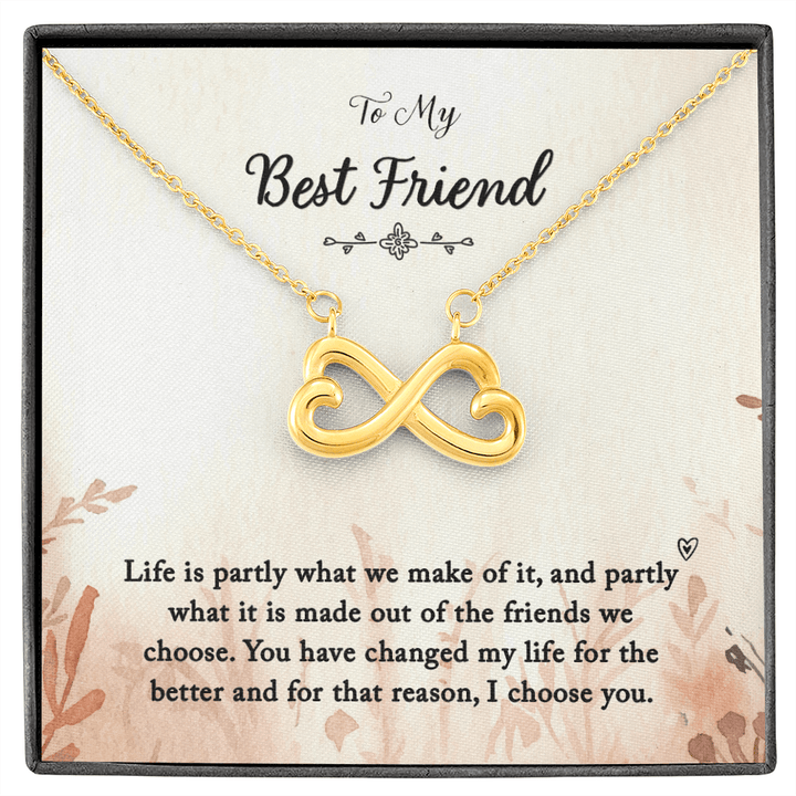 To my Best Friend-Life is partly Infinity Heart Necklace
