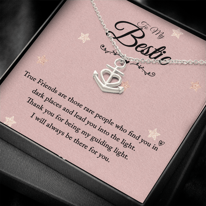 To my bestie-True Friends are those Anchor Necklace