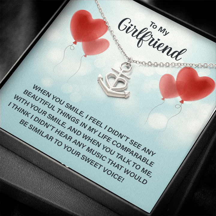 To My Girlfriend - When you smile Anchor Necklace