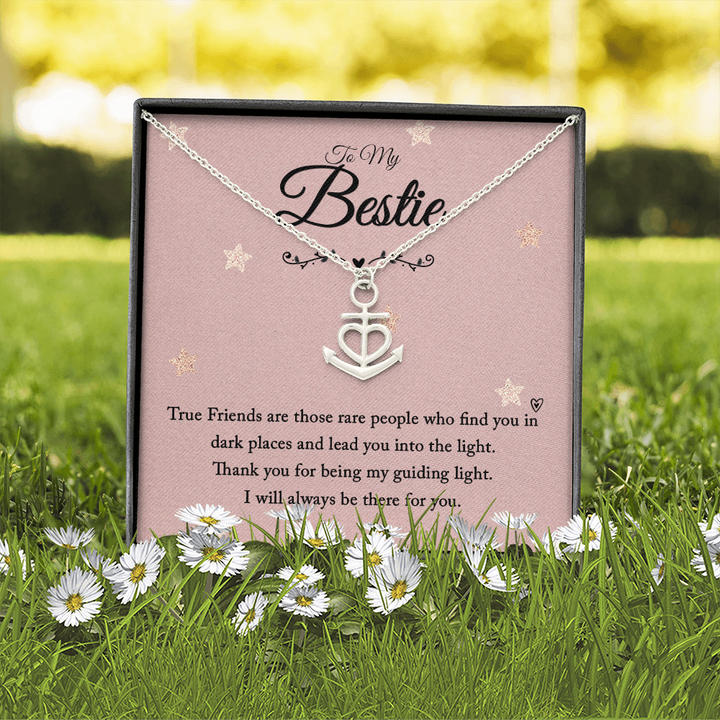 To my bestie-True Friends are those Anchor Necklace