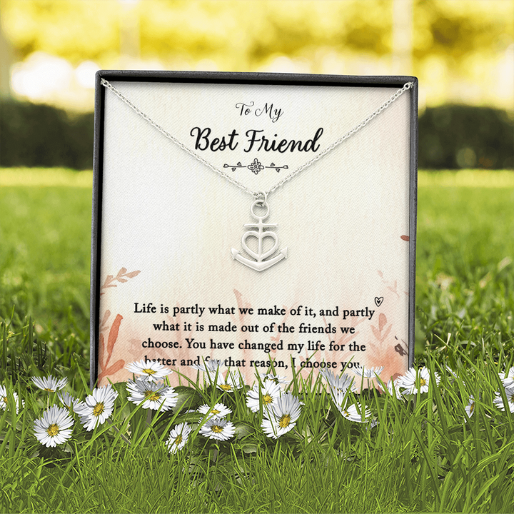To my Best Friend-Life is partly Anchor Necklace