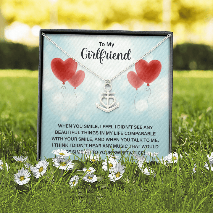 To My Girlfriend - When you smile Anchor Necklace