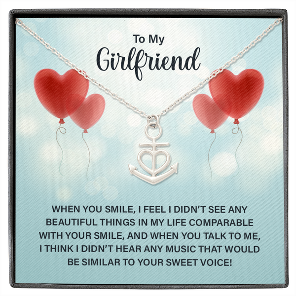 To My Girlfriend - When you smile Anchor Necklace