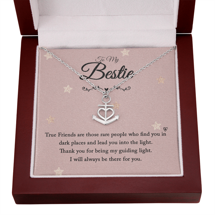 To my bestie-True Friends are those Anchor Necklace