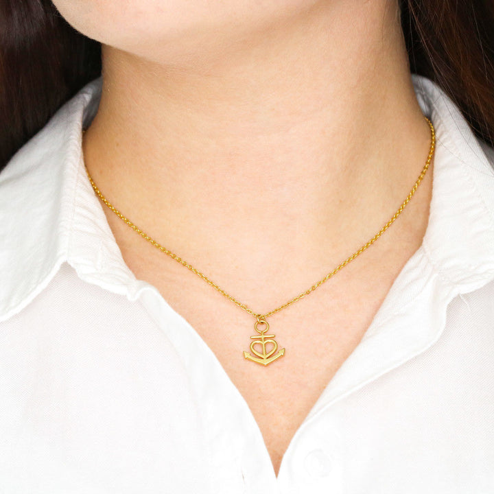 To my best friend - a best friend is like a four-leaf clover Anchor Necklace