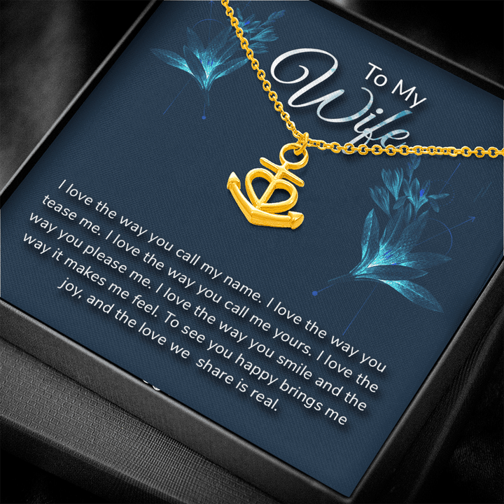 To my wife-I love the way Anchor Necklace