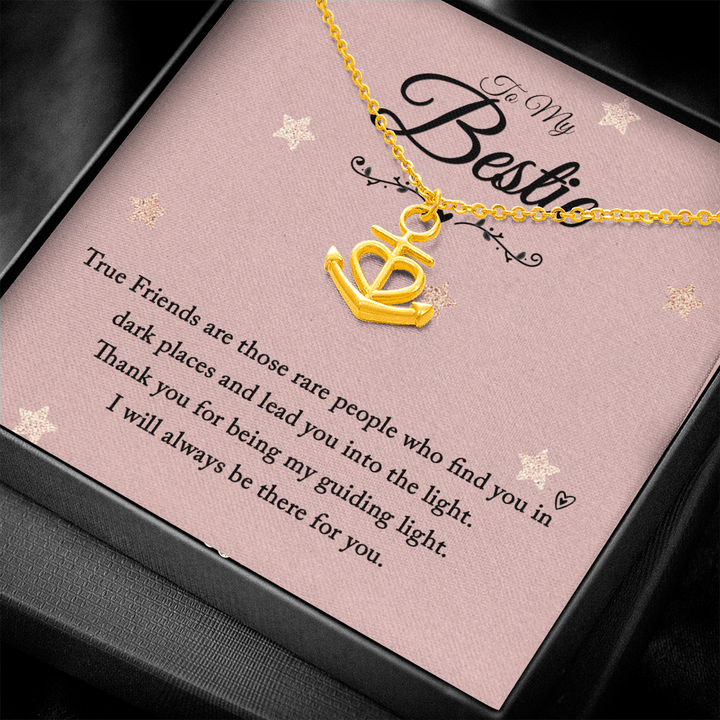 To my bestie-True Friends are those Anchor Necklace