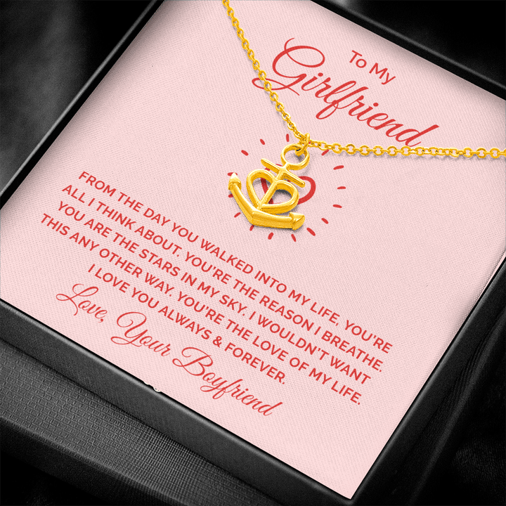 To My Girlfriend - From the day you walked into my life Anchor Necklace