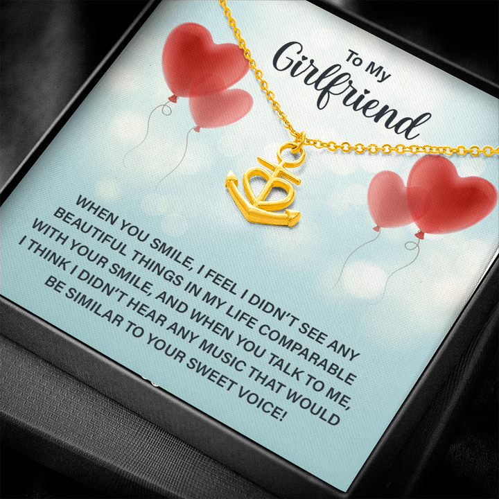 To My Girlfriend - When you smile Anchor Necklace
