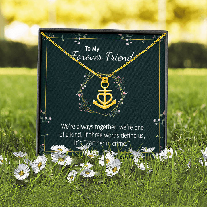 To my forever friend - We're always together Anchor Necklace