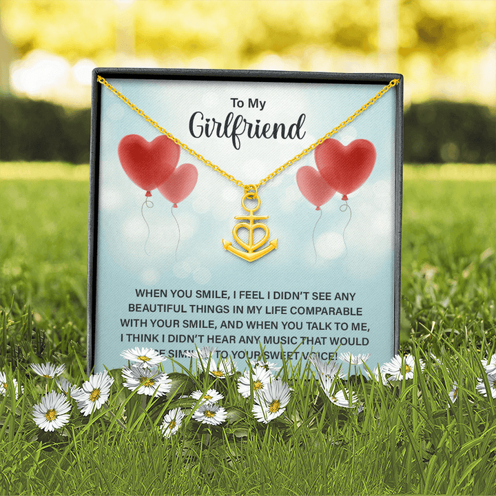 To My Girlfriend - When you smile Anchor Necklace