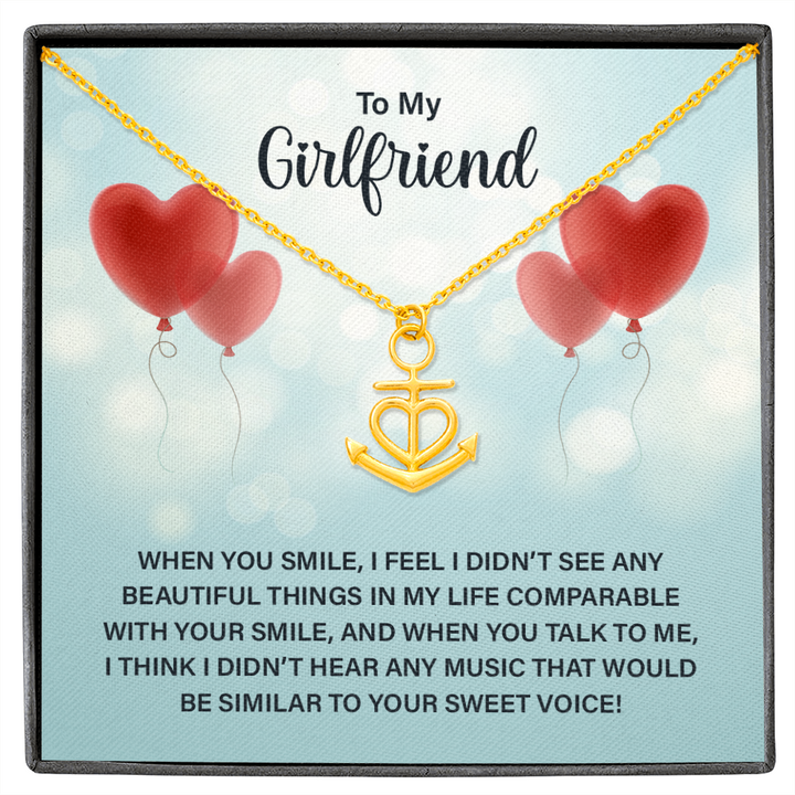 To My Girlfriend - When you smile Anchor Necklace