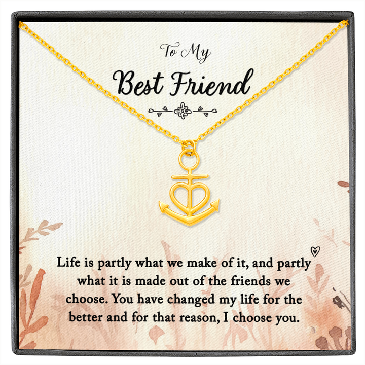 To my Best Friend-Life is partly Anchor Necklace