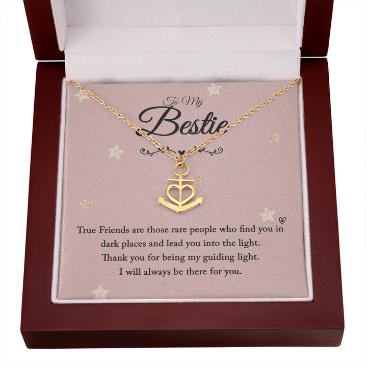 To my bestie-True Friends are those Anchor Necklace