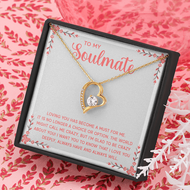 To My Soulmate - Loving you has become a must for me Forever Love Necklace