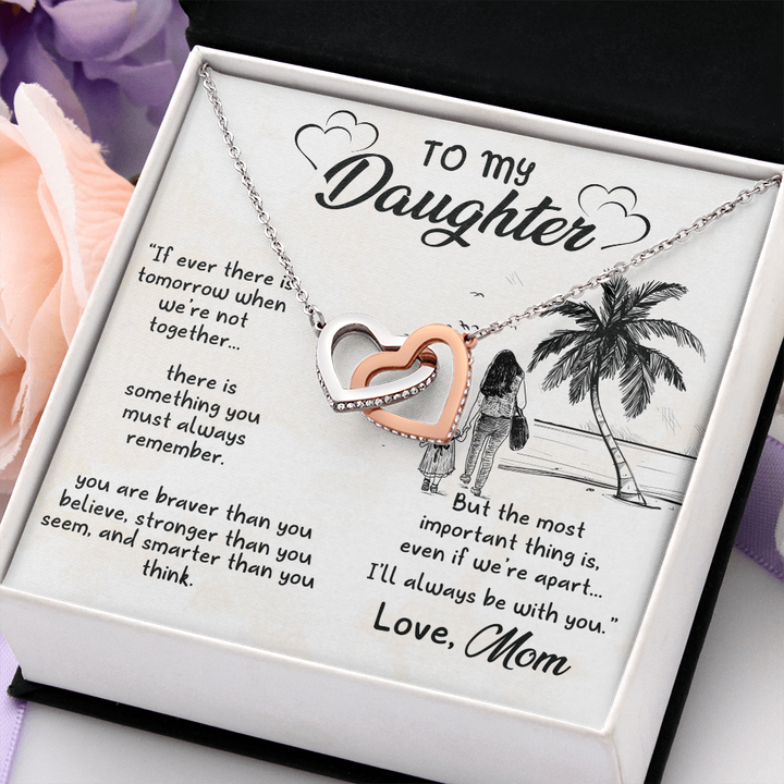 To my daughter wo hearts embellished