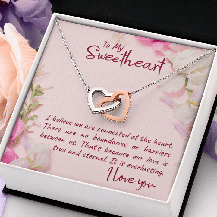 To my sweetheart-I believe Interlocking heart Necklace