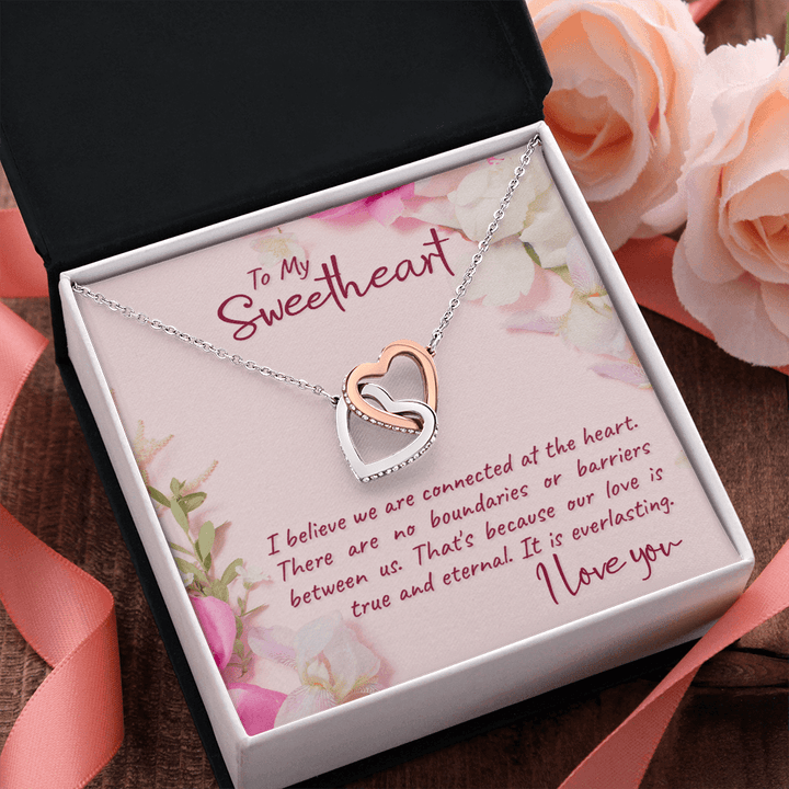 To my sweetheart-I believe Interlocking heart Necklace