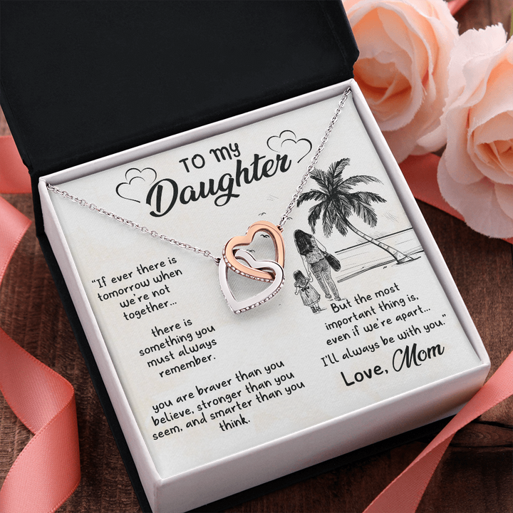 To my daughter wo hearts embellished