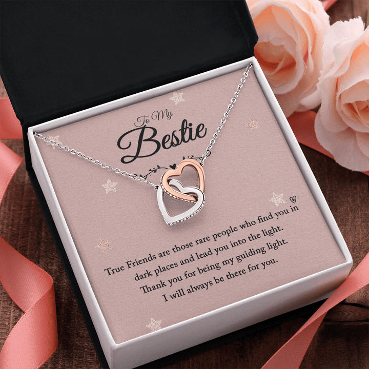 To my bestie-True Friends are those Interlocking heart Necklace