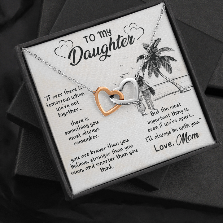 To my daughter wo hearts embellished