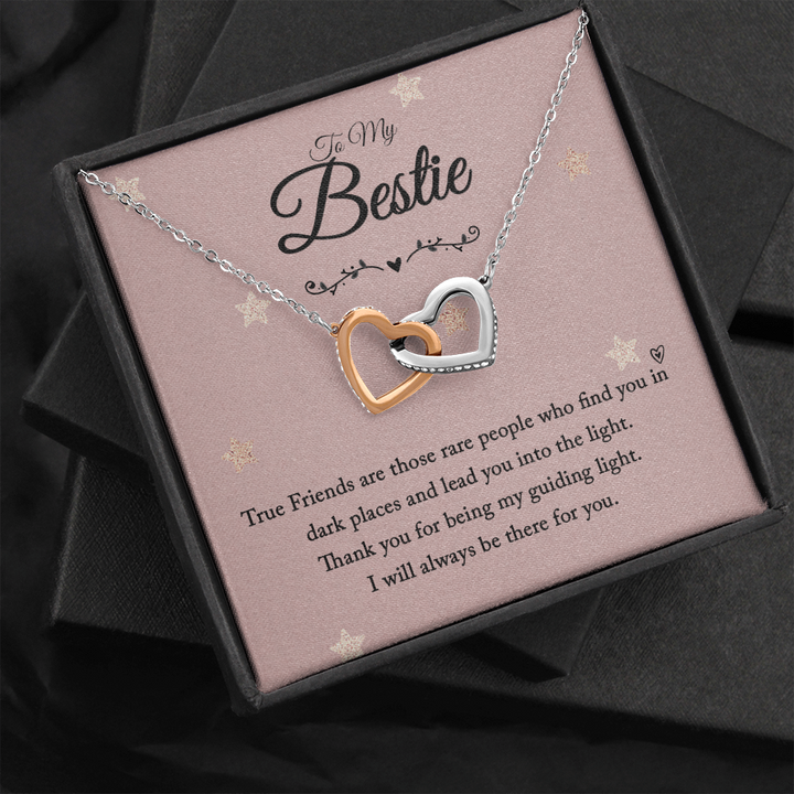 To my bestie-True Friends are those Interlocking heart Necklace