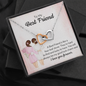 To my best friend - a best friend is like a four-leaf clover Two hearts embellished