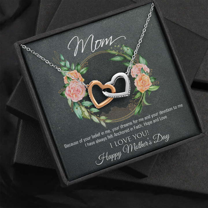 Mothers Day Interlocking heart Necklace