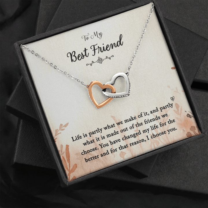 To my Best Friend-Life is partly Two hearts embellished