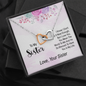 To my sister - i know i don't say it near enough Interlocking heart Necklace