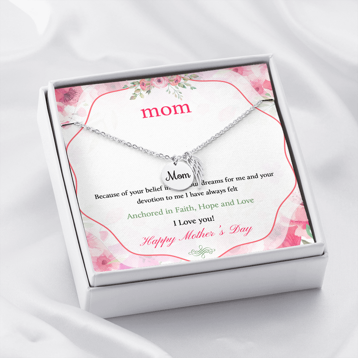 Because of your belief mom necklace