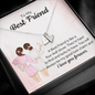 To my best friend - a best friend is like a four-leaf clover Silver Necklace 1heart