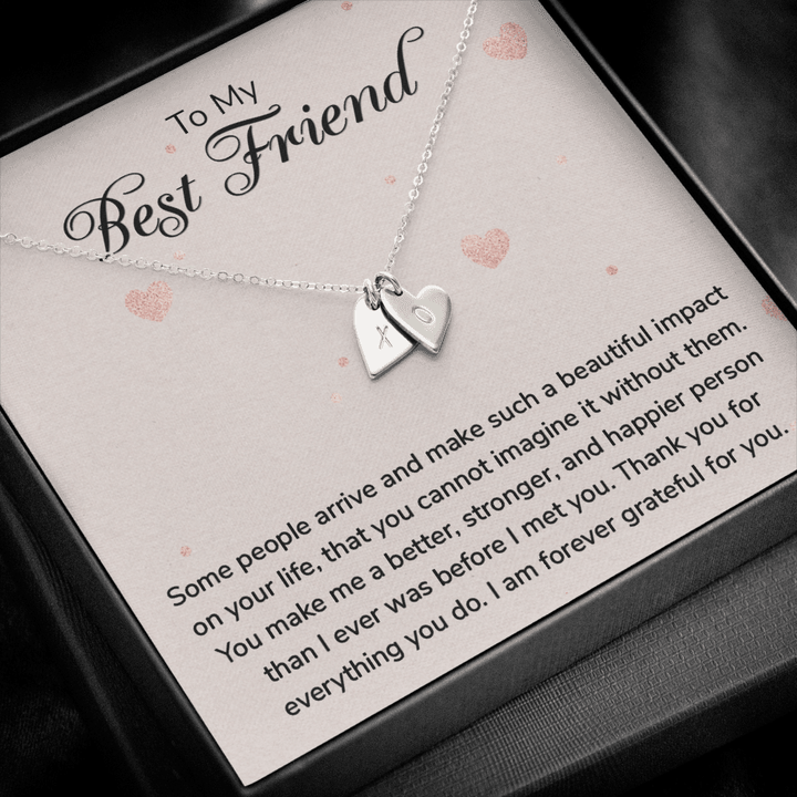 To my Best Friend-Some people arrive Silver Necklace 1heart