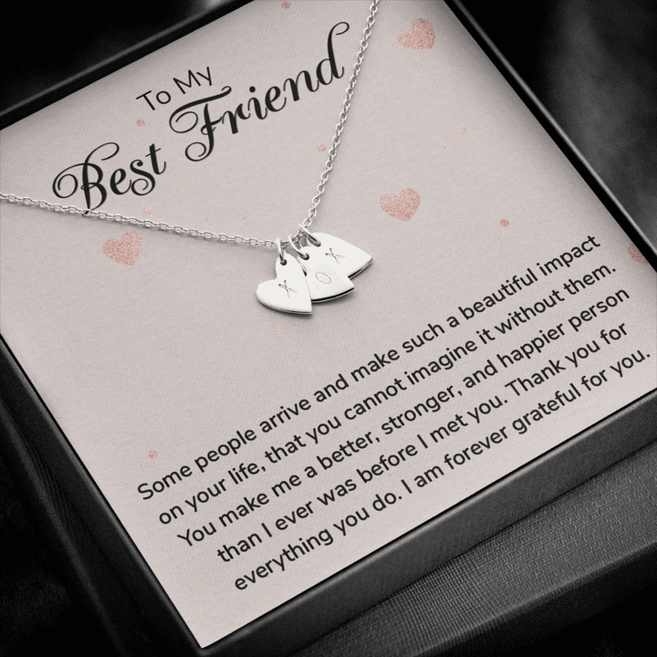 To my Best Friend-Some people arrive Silver Necklace 1heart