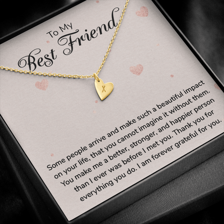 To my Best Friend-Some people arrive Silver Necklace 1heart