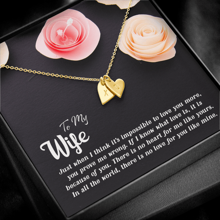 To my Wife-Just when I think Silver Necklace 1heart