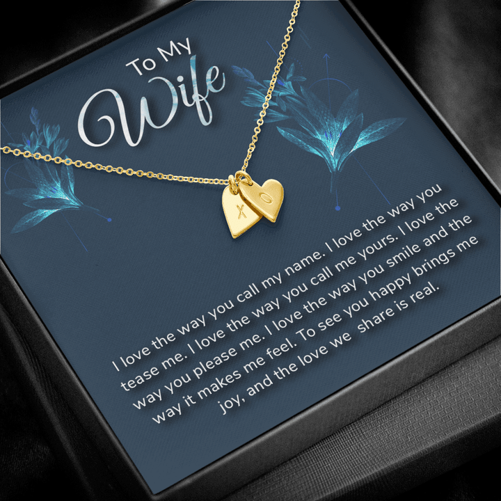 To my wife-I love the way Silver Necklace 1heart