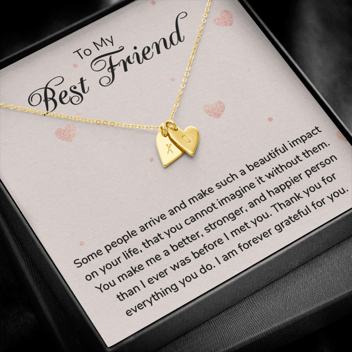 To my Best Friend-Some people arrive Silver Necklace 1heart