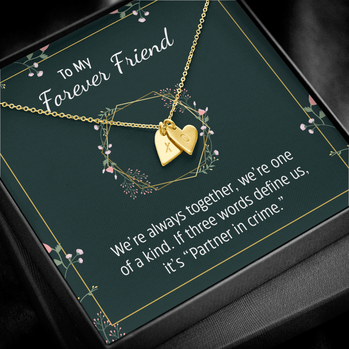 To my forever friend - We're always together Silver Necklace 1heart