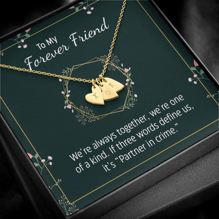 To my forever friend - We're always together Silver Necklace 1heart